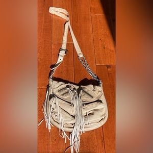 Leather distressed medium sized crossbody bag